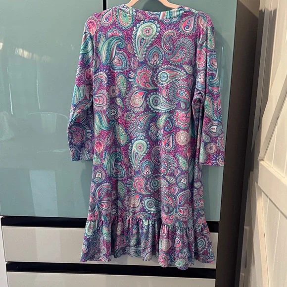 Simply Southern Paisley Keyhole Dress in Pink & Teal - Picture 5 of 5